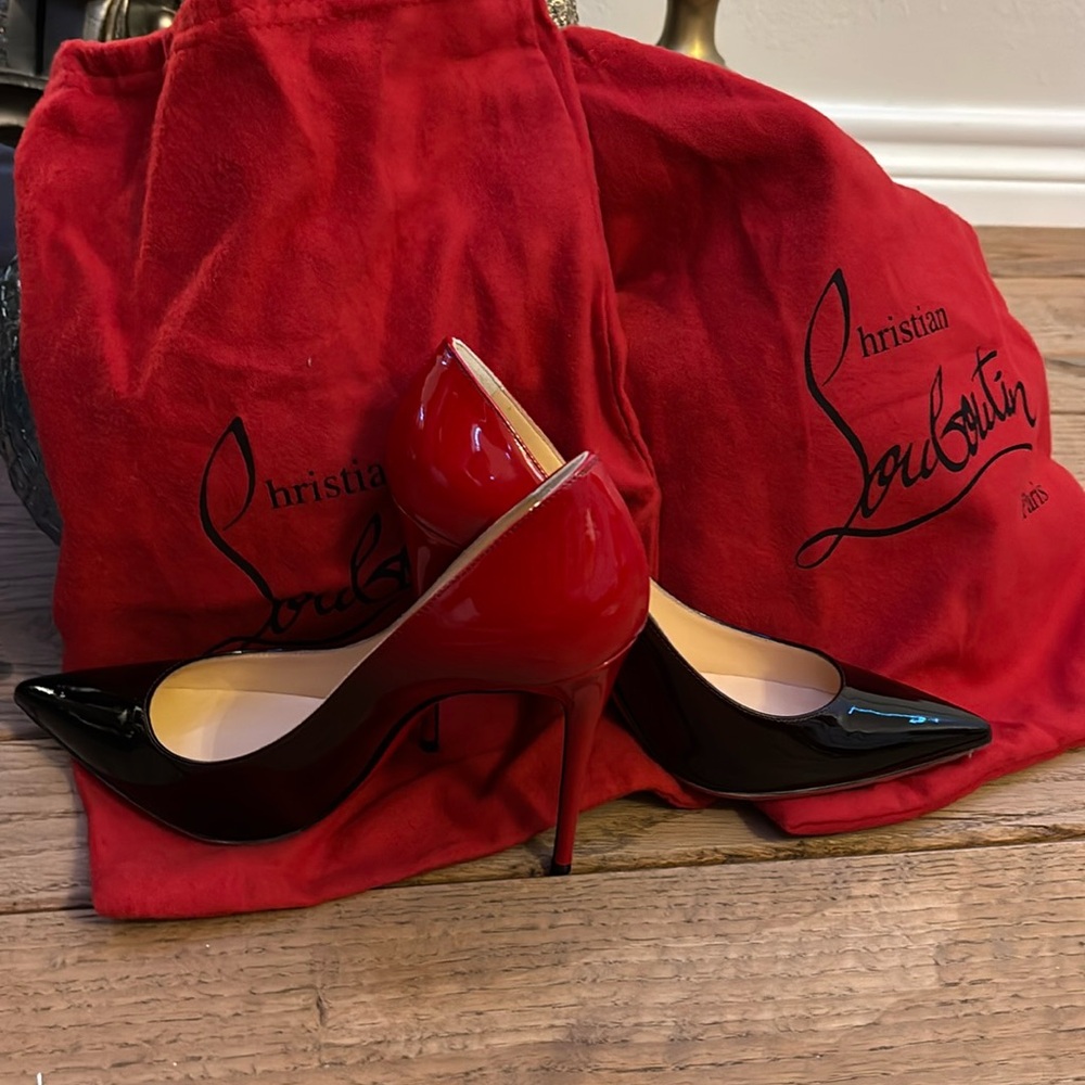 Two tone Red and Black Christian Louisboutin.